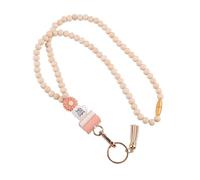 Teacher Lanyard Boho Floral Daisy & Wood Bead Beaded for Women, 19.5 Inch Lightweight Daisy with ID Holder, Keychain & Card Slot, Stylish Cute Lanyard for School, Office