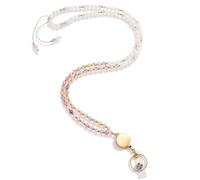 Teacher Lanyard with Breakaway Safety - Natural Stone Beaded ID Holder for School & Office | Adjustable Retractable Badge Reel, Women's Professional Lanyard for Cards/Keys