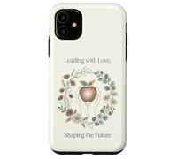 Teacher Leading with Love Shaping the Future Apple Floral Case for iPhone 11