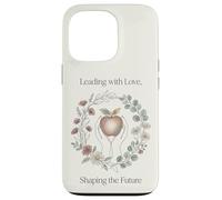 Teacher Leading with Love Shaping the Future Apple Floral Case for iPhone 13 Pro