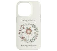 Teacher Leading with Love Shaping the Future Apple Floral Case for iPhone 14 Pro