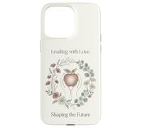 Teacher Leading with Love Shaping the Future Apple Floral Case for iPhone 15 Pro Max