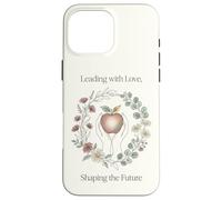 Teacher Leading with Love Shaping the Future Apple Floral Case for iPhone 16 Pro Max