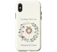 Teacher Leading with Love Shaping the Future Apple Floral Case for iPhone X/XS