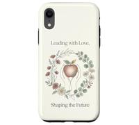 Teacher Leading with Love Shaping the Future Apple Floral Case for iPhone XR