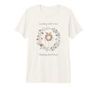Teacher Leading with Love Shaping the Future Apple Floral Premium T-Shirt