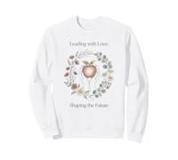 Teacher Leading with Love Shaping the Future Apple Floral Sweatshirt