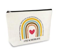 Teacher Life Bag Teacher Appreciation Gifts Cosmetic Bag Teacher Gifts for Women Makeup Bags Teacher Birthday Graduation Teachers' Day Gift Thank You Gift for Teacher Travel Organizer Toiletry Bags
