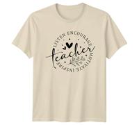 Teacher Listen Encourage Motivate Inspire Education Professions Mens T-Shirt Womens Tee Graphic Unisex Top 2XL