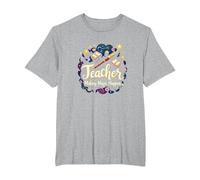 Teacher Making Magic Happen Inspirational Educator Gift T-Shirt, Men's Big and Tall, Heather Grey, 2X Tall