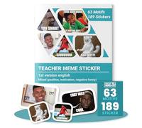 Teacher Meme Sticker Set - 189 Pieces with 63 Designs - Teacher Gift