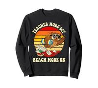 Teacher Mode Off Beach Mode On Owl Retro Sunset Sweatshirt