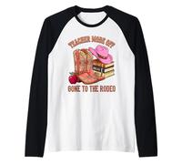 Teacher Mode Off Gone to The Rodeo Boots Books Vibe Raglan Baseball Tee