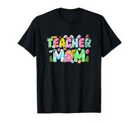 Teacher Mom Easter Costume Colorful Floral Chocolate Eggs T-Shirt