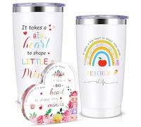 Teacher Mug 20 Oz Stainless Steel Insulated Tumbler Teacher Gifts Acrylic Teacher Appreciation Gifts Thank You Teacher Gifts Teacher Leaving Gifts Coffee Mug-It Takes a Big Heart to Shape Little Minds