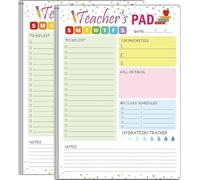 Teacher Notepad 5.5 x 8.3 Inch Checklist Daily Scheduler Sheets Tear-Off Daily to Do List Organizer Planner Sheets for Teachers Daily Tasks Notepad Appreciation 2 Pack
