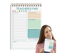 Teacher Notepad: 50 Sheets 5.8 X 8.3 Inch Coil Cute Daily with Inspirational Quotes Classroom Homework Organizer | Must Have Notebooks