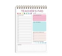 Teacher Notepads: 50 Sheets Double Coil 5.8" X 8.3" Cute Daily with Inspirational Quotes | Classroom Homework Organizer, Notepad for Teachers