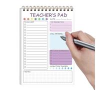 Teacher Notes, Note Teacher - 50 Teacher Notes Sheets | Coil Link Memo, 5.8" x 8.3", Must Have Cute Daily Planner for Classroom, Homework Appointment