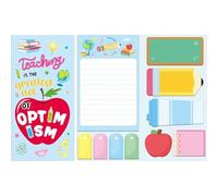 Teacher Notes Set, 550 Sheets,Cute Cartoon Dog Post It Notes with 3 Point Pens, Self-Adhesive Writing Memo Pages Back to School Office Supplies