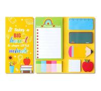 Teacher Notes Set, 550 Sheets,Cute Cartoon Dog Post It Notes with 3 Point Pens, Self-Adhesive Writing Memo Pages Back to School Office Supplies