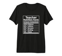 Teacher Nutrition Facts Humor Academic Education Teacher Premium T-Shirt
