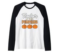 Teacher of Little Pumpkins Fall Back to School Raglan Baseball Tee
