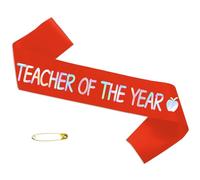 Teacher of the Year Sash - Satin Award Sash with Safety Pin for Teacher Recognition, Educator Appreciation Gift, School Staff Awards, Teacher Appreciation W nd of Year Celebration, Classroom