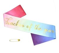 Teacher of the Year Sash - Satin Award Sash with Safety Pin for Teacher Recognition, Educator Appreciation Gift, School Staff Awards, Teacher Appreciation W nd of Year Celebration, Classroom
