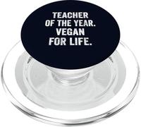 Teacher of the Year Vegan for Life Funny Plant Based Teacher PopSockets PopGrip for MagSafe