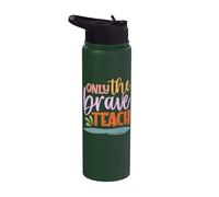 Teacher Only The Brave Teach Vintage Funny School Teachers Stainless Steel Insulated Water Bottle