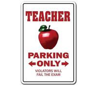 Teacher Parking School Fun Retirement High Middle Elementary 8X12 Inches