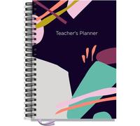 Teacher Planner 2025-2026 A4 Size by Pirongs | 5 Lesson Dated Planner for Teachers | Page a Day | Dated, Hardback, Wiro-Bound Teachers Planner - Abstract
