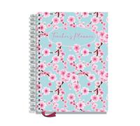 Teacher Planner 2025-2026 A4 Size by Pirongs | 5 Lesson Dated Planner for Teachers | Page a Day | Dated, Hardback, Wiro-Bound Teachers Planner - Blossom
