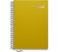 Teacher Planner 2025-2026 A4 Size by Pirongs | 5 Lesson Dated Planner for Teachers | Page a Day | Dated, Hardback, Wiro-Bound Teachers Planner - Yellow