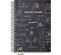 Teacher Planner 2025-2026 A4 size by Pirongs | 5 Lesson Planner for Teachers | Page a day | Undated, Hardback, Wiro-bound Teachers Planner - The Chalkboard Collection | Maths