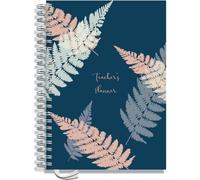 Teacher Planner 2025-2026 A4 size by Pirongs | 5 Lesson Planner for Teachers | Page a day | Undated, Hardback, Wiro-bound Teachers Planner - Fern