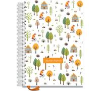 Teacher Planner 2025-2026 A4 Size by Pirongs | 6 Lesson Dated Planner for Teachers | Page a Day | Dated, Hardback, Wiro-Bound Teachers Planner - Woodland