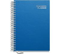 Teacher Planner 2025-2026 A4 Size by Pirongs | 6 Lesson Dated Planner for Teachers | Page a Day | Dated, Hardback, Wiro-Bound Teachers Planner - Blue