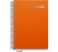Teacher Planner 2025-2026 A4 Size by Pirongs | 6 Lesson Dated Planner for Teachers | Page a Day | Dated, Hardback, Wiro-Bound Teachers Planner - Orange
