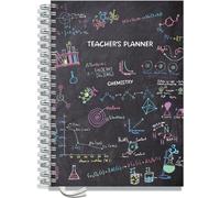 Teacher Planner 2025-2026 A4 size by Pirongs | 9 Lesson Planner for Teachers | Page a day | Undated, Hardback, Wiro-bound Teachers Planner - The Chalkboard Collection | Chemistry