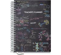 Teacher Planner 2025-2026 A4 size by Pirongs | 9 Lesson Planner for Teachers | Page a day | Undated, Hardback, Wiro-bound Teachers Planner - The Chalkboard Collection | Biology