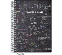 Teacher Planner 2025-2026 A4 size by Pirongs | 9 Lesson Planner for Teachers | Page a day | Undated, Hardback, Wiro-bound Teachers Planner - The Chalkboard Collection | Physics