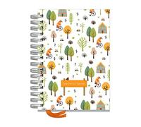 Teacher Planner 2025-2026 A5 size by Pirongs | 8 Lesson Planner for Teachers | Page a day | Undated, Hardback, Wiro-bound Teachers Planner - Woodland