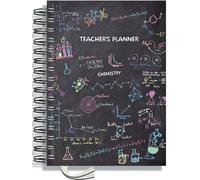 Teacher Planner 2025-2026 A5 size by Pirongs | 8 Lesson Planner for Teachers | Page a day | Undated, Hardback, Wiro-bound Teachers Planner - Chalk Board Collection | Chemistry