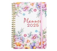 Teacher Planner 2025, A5 Diary 2025 Week to View, Lesson Plan Book, 12 Months Diary with Month View Planner Organizer with Hard Cover, Twin-wire Binding, Elastic Closure