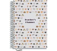 Teacher Planner 2026-2027 A4 size by Pirongs | 10 Lesson Planner for Teachers | Page a day | Undated, Hardback, Wiro-bound Teachers Planner - Cats and Dogs