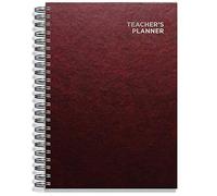 Teacher Planner 2026-2027 A4 size by Pirongs | 10 Lesson Planner for Teachers | Page a day | Undated, Hardback, Wiro-bound Teachers Planner - Burgundy
