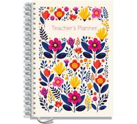 Teacher Planner 2026-2027 A4 size by Pirongs | 10 Lesson Planner for Teachers | Page a day | Undated, Hardback, Wiro-bound Teachers Planner - Flowers on Parade