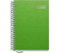 Teacher Planner 2026-2027 A4 Size by Pirongs | 5 Lesson Dated Planner for Teachers | Page a Day | Dated, Hardback, Wiro-Bound Teachers Planner - Green